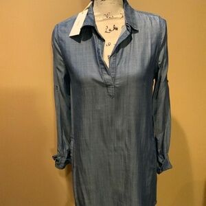 Boutique Laju Tencel Denim Long Sleeve Dress women’s S NWT‎